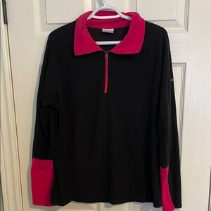 Host Pick! Colombia EUC XL Black and Pink Quarter-Zip Pullover